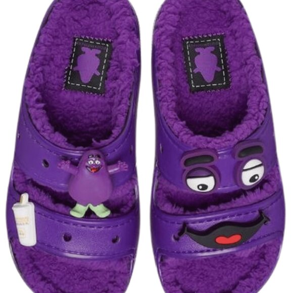 McDonald\'s Grimace Crocs Classic Cozzzy Sandal Size 7W/5M 209392-510 Purple main image 9